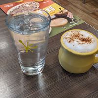 Cappuccino with oat milk at Snooze in Sandy Springs