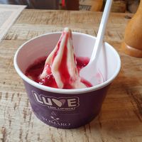 Lupi-Ice with "Rote Grütze" - yummy at YOMARO in Luebeck