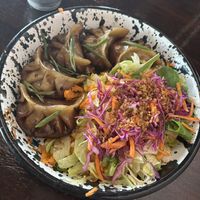 Dumplings con ensalada   at Red Frog Vegan Bar in Buenos Aires