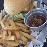 Hamburguesa con tequeños   at Red Frog Vegan Bar in Buenos Aires