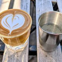 Cortado with homemade cashew milk. at Dark Heart Coffee Bar in Loveland