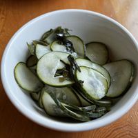cucumber/wakame salad  at Blossoming Lotus in Portland