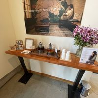 Free tea (make sure to check the ingredients to see if it is vegan as it offered by the spa)  at Blossoming Lotus in Portland