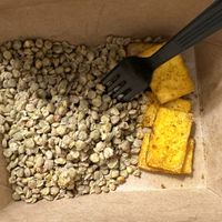 Side of lentils and tofu   at Blossoming Lotus in Portland