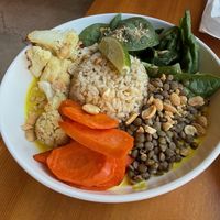 Golden dragon bowl at Blossoming Lotus in Portland