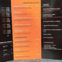 Menu at Armoniia 2 Xefs in Barcelona