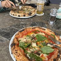 Gaz on the back and Billie in front  at Al Catzone Pizza Napovegana in Berlin