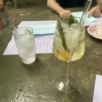G&T and Nonino Botanical spritz: both very good  at Al Catzone Pizza Napovegana in Berlin