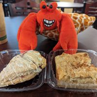 Strawberry Scone and Coffee Cake (both vegan) 5/7/2022 at Bamse Coffee and Roaster in Shamokin