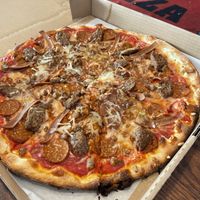 vegan meat lovers   at Bella Casa Vegana in New Haven