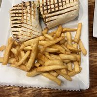 falafel wrap (sub chips for fries)  at Bella Casa Vegana in New Haven