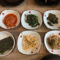 Side dishes available for free refill  at Ilpum Soft Tofu  in Jeju
