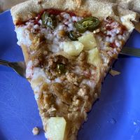 The Pacific Rim (vegan cheese/ tempeh instead of meat) at Mellow Mushroom in Fayetteville