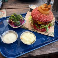 Vegan Smokey texas burger with hemp sauce  at Foodbar 14tien in Herpen