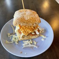 Vegan pimento and chicken sandwich   at Preservation Biscuit Company in Falls Church