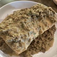 Vegan sausage gravy and biscuits  at Preservation Biscuit Company in Falls Church