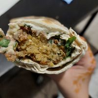 falafel wrap with hummus at Falafel House in Thessaloniki