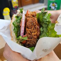 Vegan burger :) at Falafel House in Thessaloniki