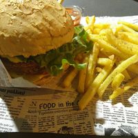 Falafel burger at Falafel House in Thessaloniki