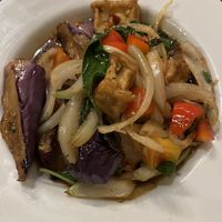 Spicy Thai eggplant with tofu  at Kao Thai Restaurant in Silver Spring