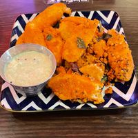 Pickled Idli with a coconut based dipping sauce at 615Chutney in Nashville
