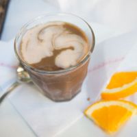 Chocolate creme that tasted a lot like cinnamon and it was the perfect little treat. at Veggie Garden - Dels Angels in Barcelona