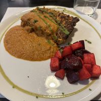 Torta salata con salsa brava  at Veggie Garden - Dels Angels in Barcelona