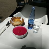 beetroot soup at Veggie Garden - Dels Angels in Barcelona