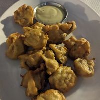 Crunchy mushrooms at Veggie Garden - Dels Angels in Barcelona