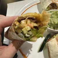 Burrito/wrap thing closeup  at Veggie Garden - Dels Angels in Barcelona