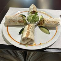 Full presentation of burrito/wrap dish  at Veggie Garden - Dels Angels in Barcelona