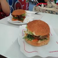 Seitan burgers at Veggie Garden - Dels Angels in Barcelona