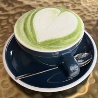 Матча латте на кокосовом  at AfroLab Roastery in Yerevan