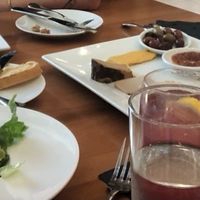 Scallops, deviled eggs, and cheese plate. at Full Taste in Chamblee