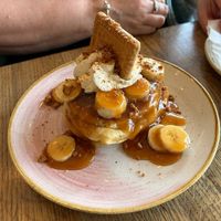 Banoffee Pancakes (again, for reference) at Riverview Kitchen in Durham