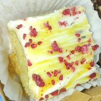 Raspberry lemon cake at Organicos Bakery in Phoenix