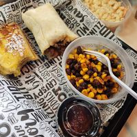 Monte Cristo sandwich and Breakfast Burrito (carne asada) at Plant Based Boss in Hickory