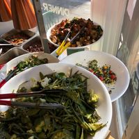 Salad on counter at KOD in North London