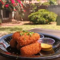 croquete pumpkie and banana at Nabati Comida Vegana in Natal