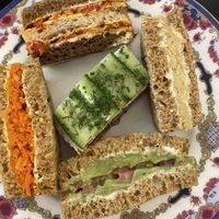 5 different vegan tea sandwiches   at Tea at The Empress in Victoria