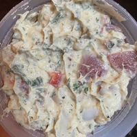 Vegan potato salad at Harrison Street Cafe in Richmond