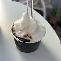 Small cup with lemon & dark chocolate sorbet  at Pingu Gelato - Tkalčića in Zagreb