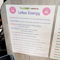 Sign at Wild Pony Coffee Co in Evansville