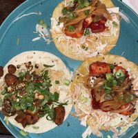 (Left) Veganuary special carrot taco, (2 on right) KFT #Veganuary at Wild Taco in Denver