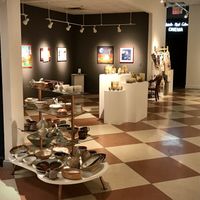 art gallery and small independent film theatre in basement   at Taylor Books in Charleston