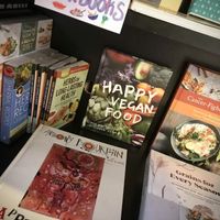 vegan books : )  at Taylor Books in Charleston