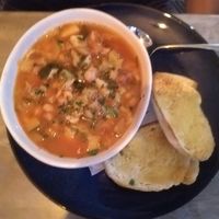 hearty minestrone soup (vegan) at Professor and the Pigeon in Healesville