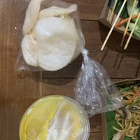 Crackers and soup  at Tasty Vegan in Seminyak