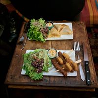 Brochettes et samoussas at Le Shanti in Dijon