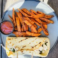Veggie Pita (swapped reg for red pepper hummus)  at Vibrissa Beer in Front Royal